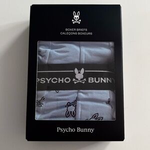 Psycho Bunny New Logo Band Print Blue Boxer Briefs 2-Pack Box